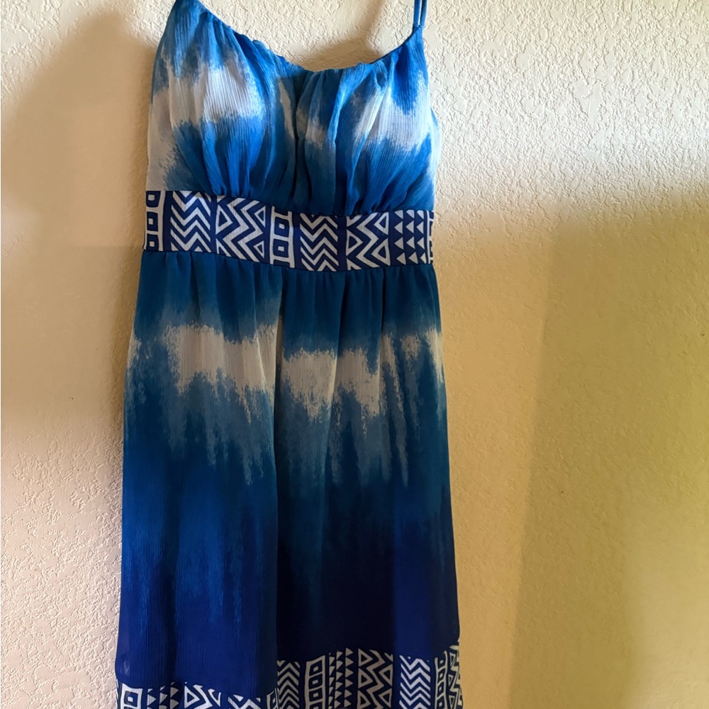 Rampage .. Blue and White Sleeveless Dress .. new without tags